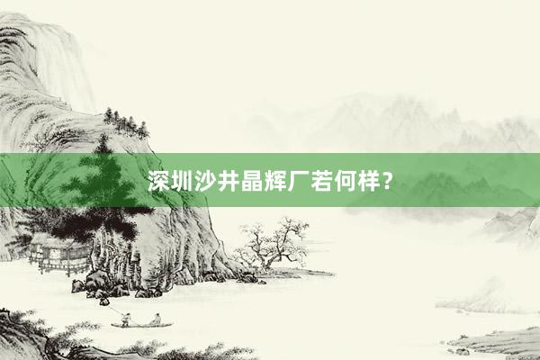 深圳沙井晶辉厂若何样？